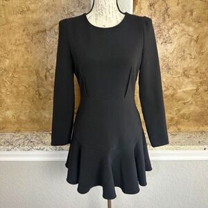 Marfa Mini Dress Medium Long Sleeve Cocktail Black Party Fit Flare A-Line